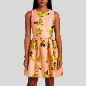 Blaque Label Fit & Flare Dress Women's Size XS Peach Floral Wedding Party
